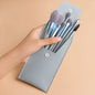 Zonyin 8pcs Travel Makeup Brushes Private Label High Quality Synthetic Mini Small Vegan Makeup Brush Set With Pu Bag