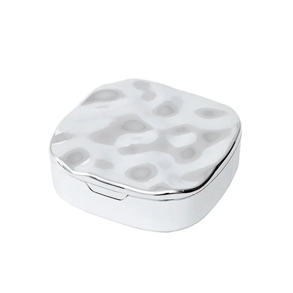Zonyin New Arrive High Quality Electroplate Sparkling Makeup Mirror Private Label Travel Cosmetic Mirror With Jewelry Organizer