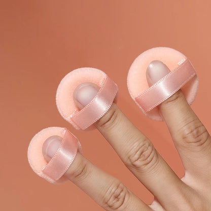 Zonyin Wholesale Mini Powder Puff Super Soft Small Finger Velvet Face Makeup Cosmetic Powder Puff for Women