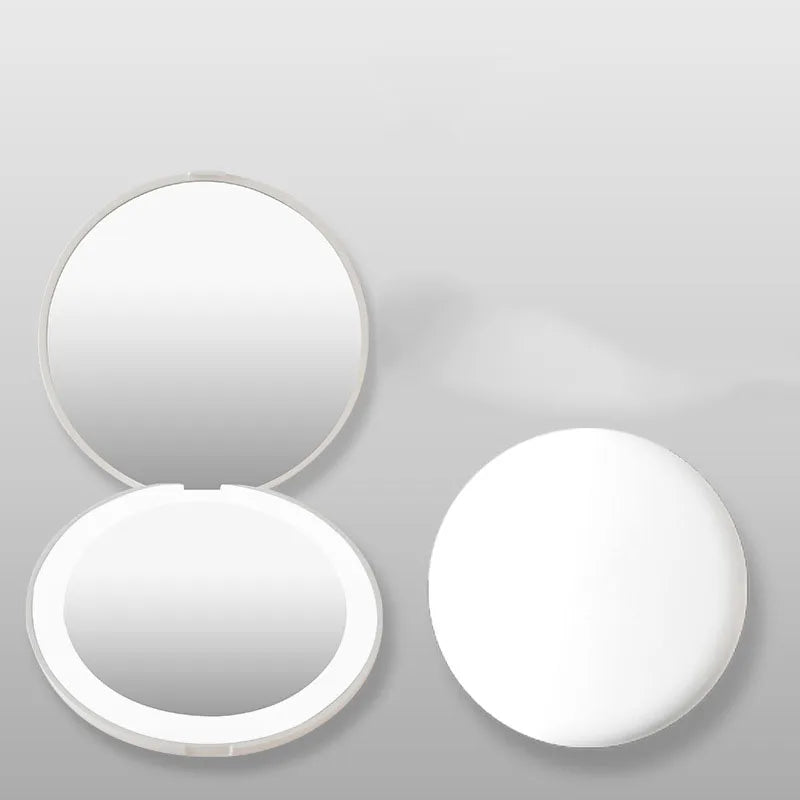 Zonyin Magnified Round Pocket Led Light Mirror Portable Foldable Mini Small Makeup Mirror With Led Light