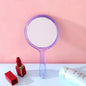 Zonyin Custom Plastic Round Transparent Handheld Double-Sided Makeup Mirror 1X 2X Magnifying Mirror Handle With Custom Logo