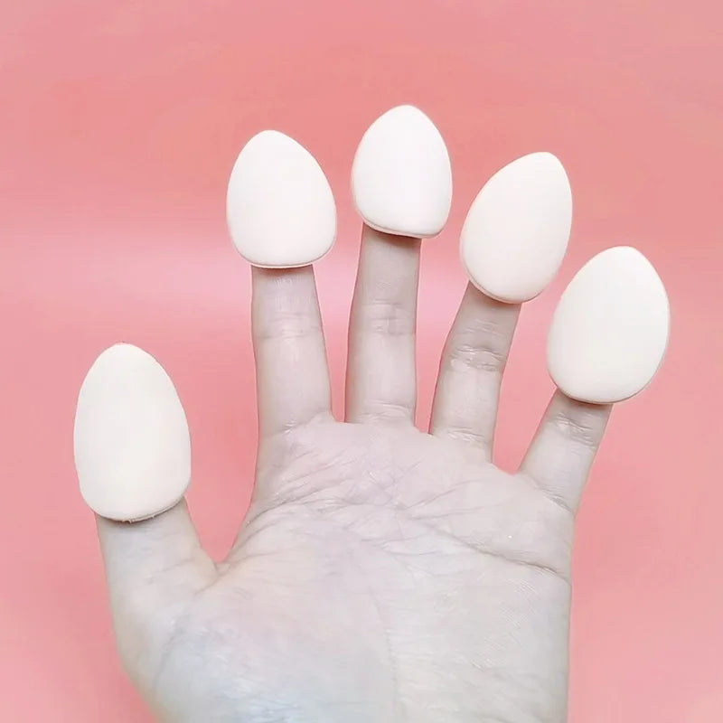 Zonyin Wholesale Cheap Mini Droplet Shaped Cosmetic Puff Small Pointed Finger Foundation Powder Puff for Make up