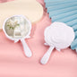 Zonyin High Quality Vintage Pink Rose Shape Hand Makeup Mirror Plastic Mini Handheld Cosmetic Mirror for Women Girl Travel