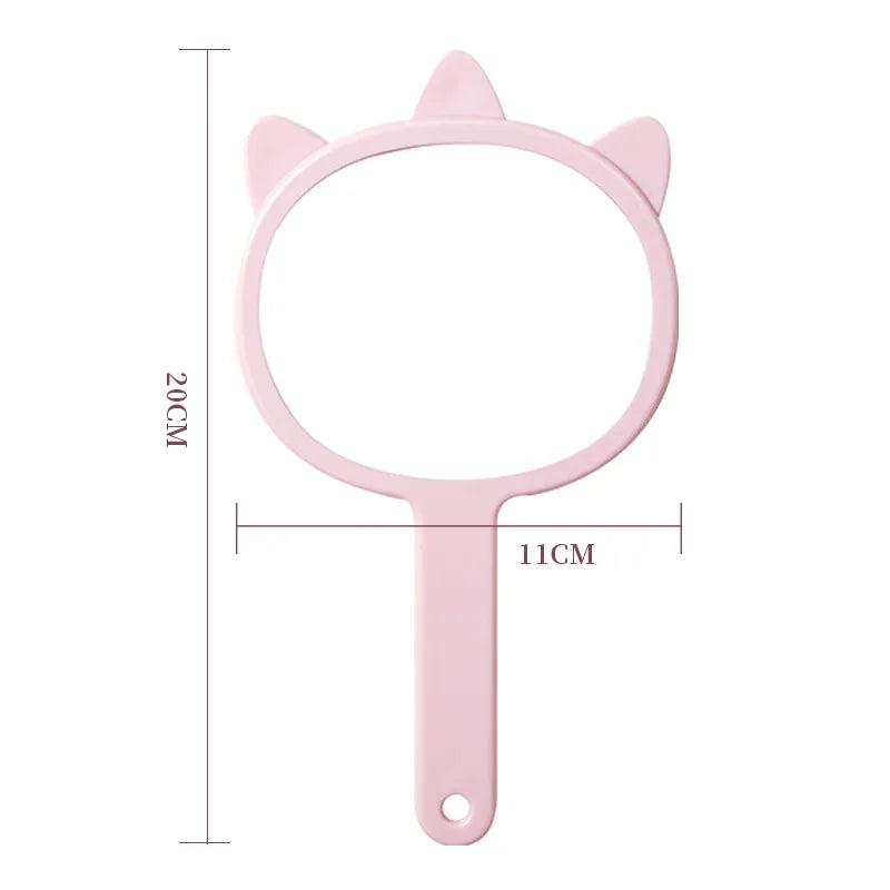 Zonyin Promotion Wholesale Custom Logo Handle Hand Cosmetic Mirror Cartoon Plastic Pocket Mirror Handheld Vanity Makeup Mirror