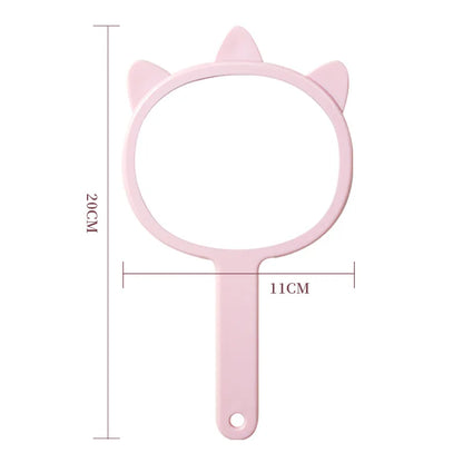 Zonyin Promotion Wholesale Custom Logo Handle Hand Cosmetic Mirror Cartoon Plastic Pocket Mirror Handheld Vanity Makeup Mirror