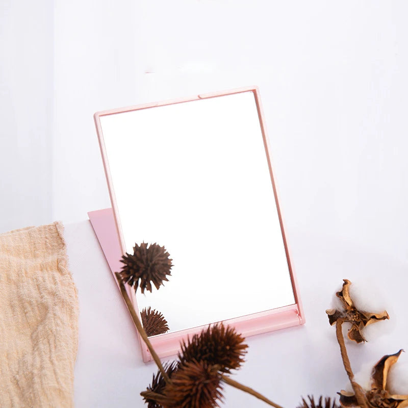 Zonyin Wholesale Folding Cosmetic Mirror Customize Logo Printable Rectangle Foldable Portable Makeup Mirror Promotional Gifts