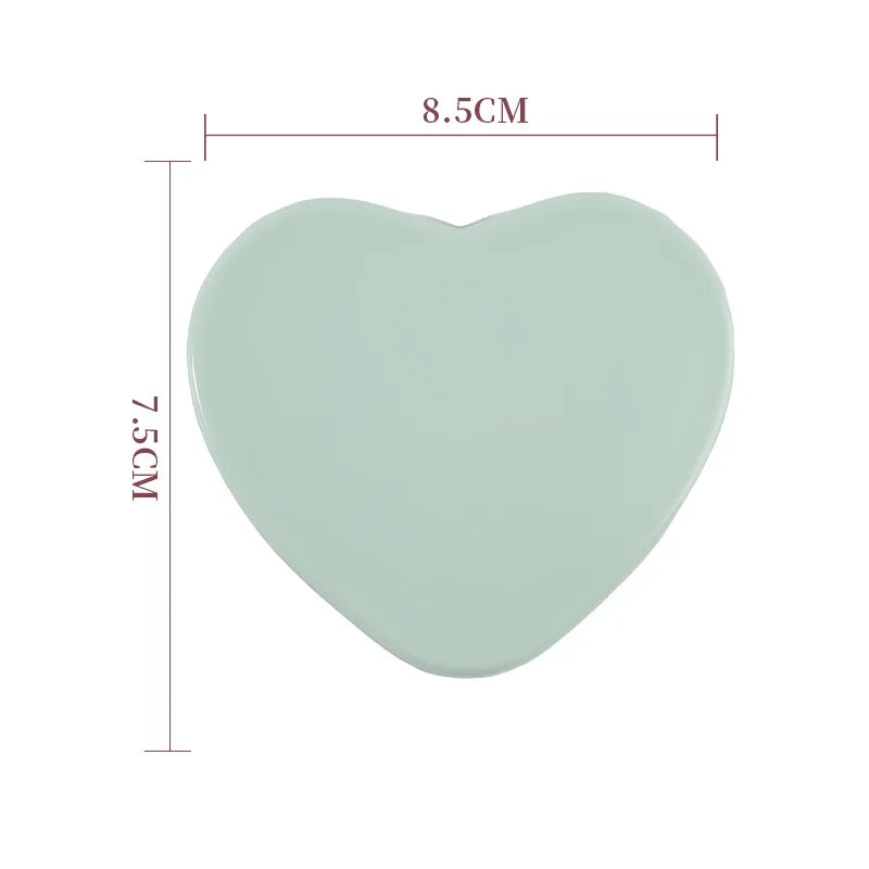 Zonyin Best Seller Personalized Heart-Shaped Compact Pocket Makeup Mirror Foldable Magnifying Travel Mirror ABS Plastic Gift
