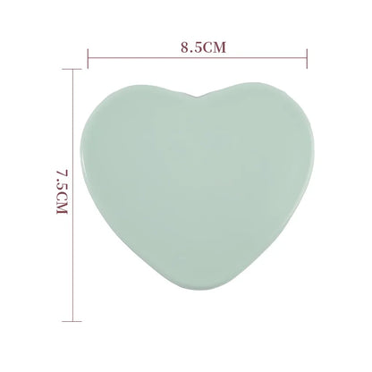 Zonyin Best Seller Personalized Heart-Shaped Compact Pocket Makeup Mirror Foldable Magnifying Travel Mirror ABS Plastic Gift