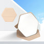 Zonyin New Hexagonal Shape Portable Desktop Small TravelMirror Custom Logo Folding PU Leather Pocket Standing Mirror for Women