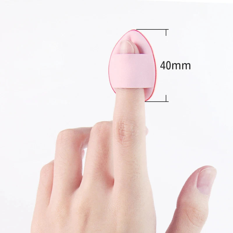 Zonyin New Cute Brown Green Purple Pink Yellow Finger Puff Small Foundation Puff for Make up