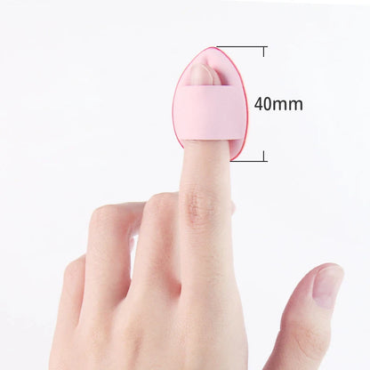 Zonyin New Cute Brown Green Purple Pink Yellow Finger Puff Small Foundation Puff for Make up