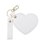 Zonyin Valentine's Day Gift Heart Shaped Makeup Keychain Mirror Pu Leather HD Glass Custom Travel Pocket Mirrors for Women Girls