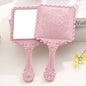 Zonyin Gold Vintage Plastic Handheld Mirror Square Shape Plastic Handle Cosmetic Mirror Beauty Makeup Hand Held Mirror for Women
