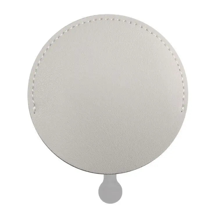 Zonyin Wholesale Cheap Gold Round Pull-out Makeup Pocket Mirror Private Label Pu Leather Metal Mirror for Travel