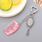 Zonyin Wholesale Mini Handle Handheld Makeup Mirror Keychain with Pendant Comb Mobile Phone Hanging Bag Decorative Accessories