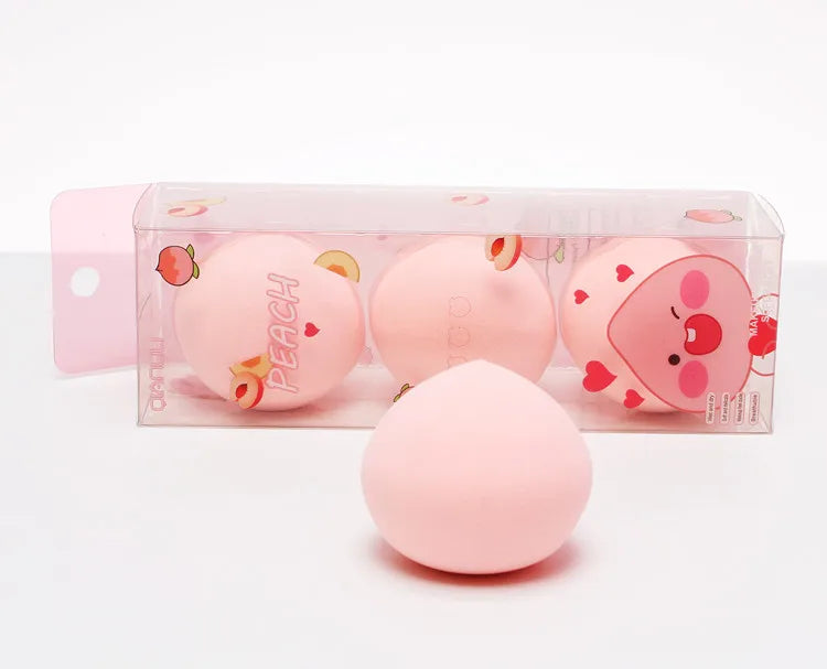 Zonyin Hot Sales 3 Packs Fruit Makeup Sponge Set Soft Latex Free Beauty Sponge Blender Face Cosmetic Sponge for Make up