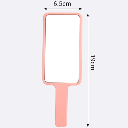 Zonyin Hot Selling Compact Travel Makeup Mirror Rectangle Small Handheld Cosmetic Mirror with Handle Pocket for Beauty