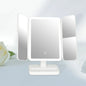 Zonyin Rechargeable Plastic Led Light Compact 3 Fold Desktop Cosmetic Mirror 3x Magnifying Portable Travel Makeup Mirror