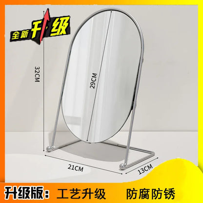 Zonyin Desktop Oval Rotating 360 Makeup Mirror Ins Style Dressing Table Mirror High Aesthetic Bedroom Vanity Mirror