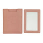 Zonyin High Quality Rectangle Pull-out Design Gray Pu Leather Makeup Mirror Low MOQ Embossed Logo Metal Mirror With Pu Case