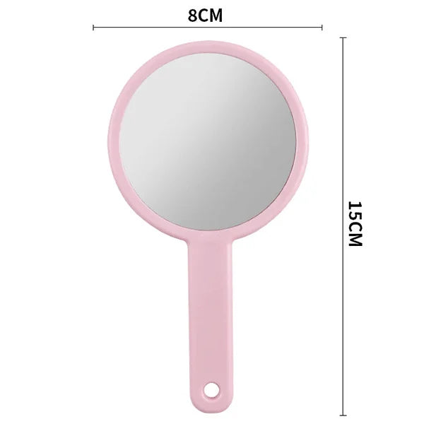 Zonyin Double Sided Round Makeup Mirror Portable Mini Handheld Cosmetic Mirror with Cute Handle Compact Vanity Mirror for Travel