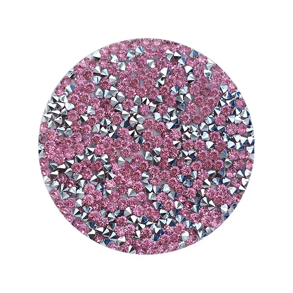 Zonyin Rhinestone Folding Makeup Mirror Crystal Double Sided Pocket Mirror Portable Round Compact Cosmetic Mirror for Wedding