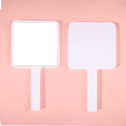 Zonyin Plastic Makeup Mirror Square Hand Held Single Side Mirrors Customized Logo Handheld Cosmetic Mirror With Handle