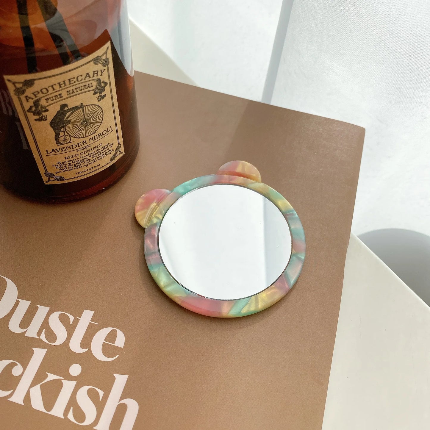 Zonyin Cute Marbled Acetate Small Pocket Cosmetic Mirror Portable Mini Travel Makeup Mirror Personalized Wholesale Promotion