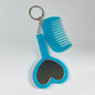 Zonyin 2in1Comb Mirror Set Multiple Colors Acetate Mini Heart Mirror Leopard Keychain Makeup Mirror Bag Pendant Accessories