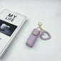 Zonyin High Quality Love Shape PU Leather Makeup Keychain Mirror Portable Heart Small Mirror and Lipstick Holder for Women Girls