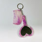 Zonyin 2in1Comb Mirror Set Multiple Colors Acetate Mini Heart Mirror Leopard Keychain Makeup Mirror Bag Pendant Accessories