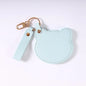 Zonyin NEW Product Cute Brown Bear Shaped Glass Pocket Mirror Pu Leather Travel Makeup Cosmetic Mirrors for Promotion Gifts