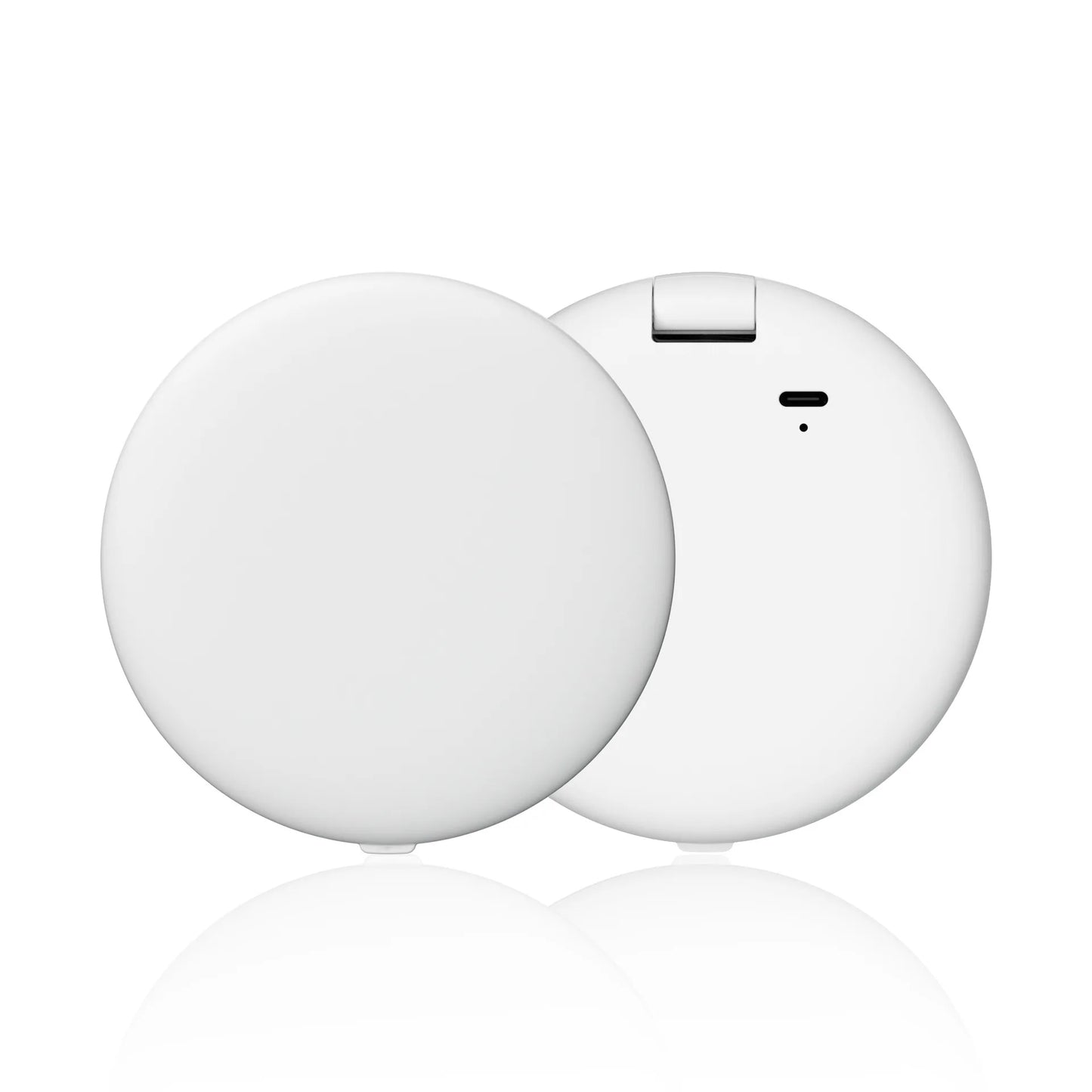 Zonyin Portable Round Smart Magnifying Pocket Cosmetic Mirror With LED Light and UV Sunscreen Detection for Girl Women Travel