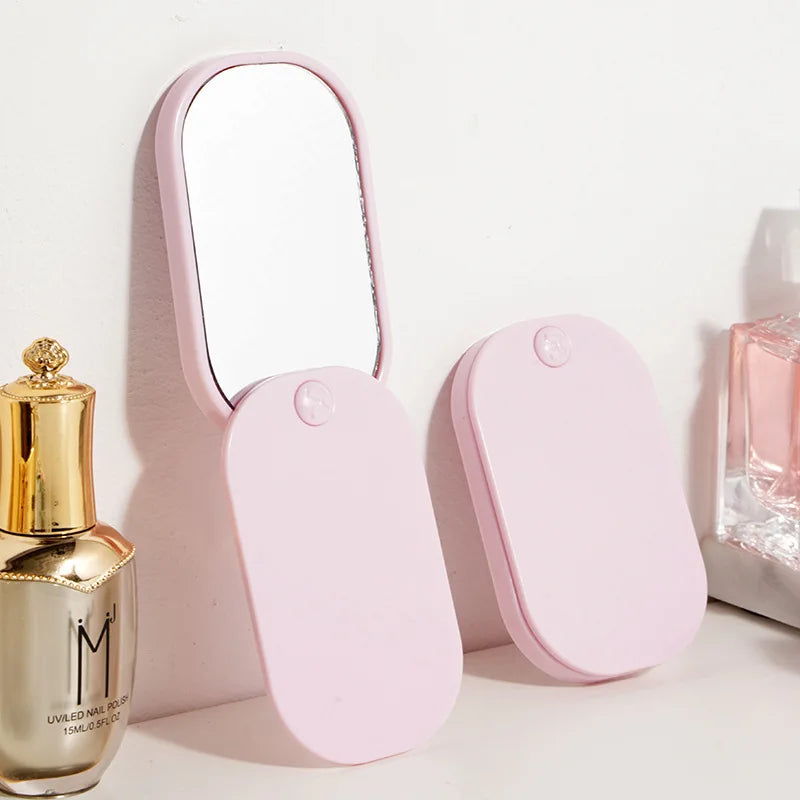 Zonyin HD Recyclable Plastic Small Makeup Mirror Portable Square Rounded Flip Pocket Mirror With Customized Logo
