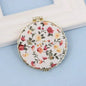 Zonyin High Quality Handheld Makeup Mirror Wholesale Vintage Silk Fabric Rectangle Oval & Round Sided Mirrors with Double Sides