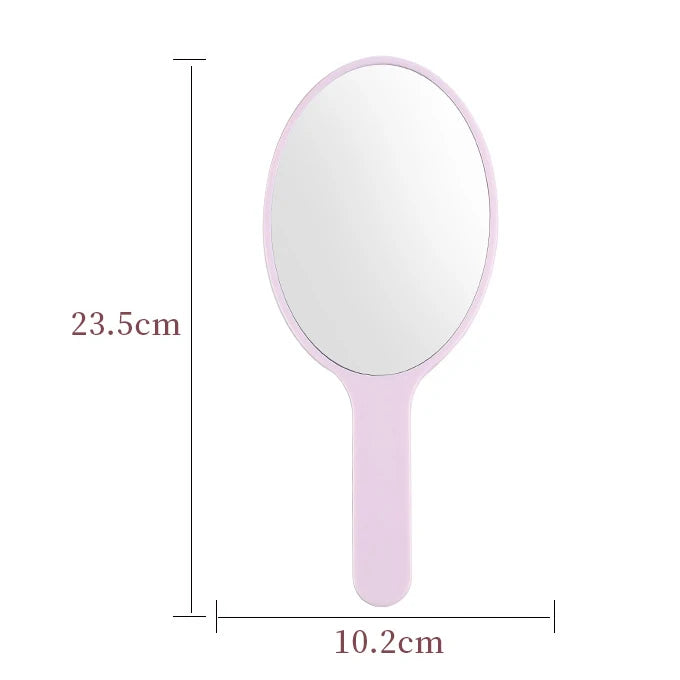 Zonyin New Plastic HandHeld Mirror Custom Logo Oval Shaped Makeup Mirror Large Size Travel Cosmetic Mirror for Promotion