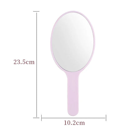 Zonyin New Plastic HandHeld Mirror Custom Logo Oval Shaped Makeup Mirror Large Size Travel Cosmetic Mirror for Promotion