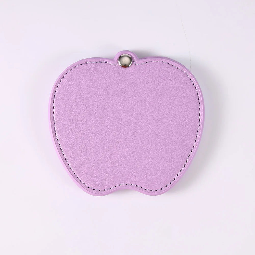 Zonyin Wholesale Gold Silver Apple Designed Travel Makeup Mirror Custom Logo Portable Small Pocket Mirrors for Christmas Gifts