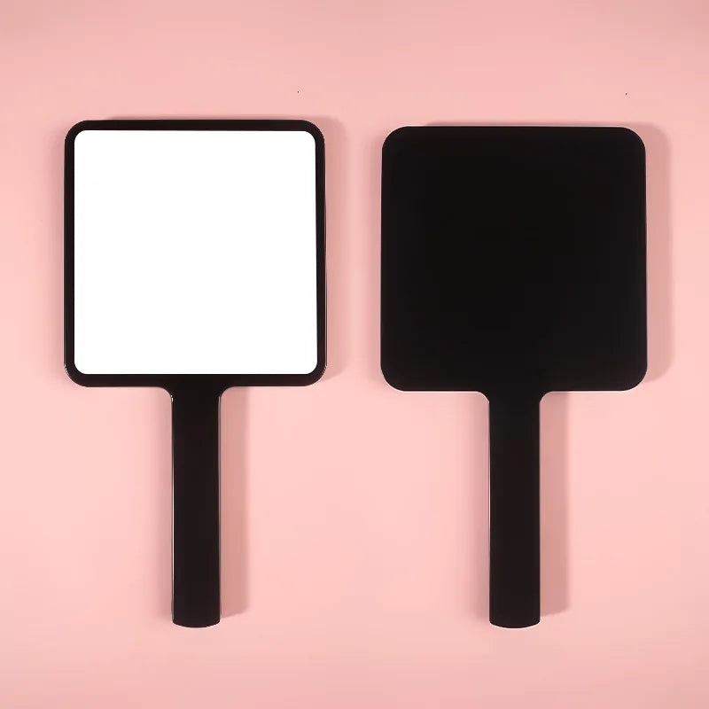 Zonyin Plastic Makeup Mirror Square Hand Held Single Side Mirrors Customized Logo Handheld Cosmetic Mirror With Handle