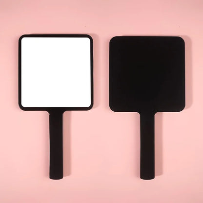 Zonyin Plastic Makeup Mirror Square Hand Held Single Side Mirrors Customized Logo Handheld Cosmetic Mirror With Handle