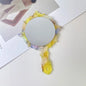 Zonyin Wholesale Diamond Pattern Acetate Makeup Mirror Portable Handle Handheld Cosmetic Mirror Colorful Women for Daily Use