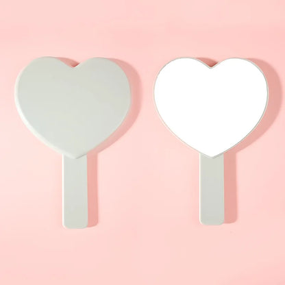 Zonyin Heart Shape Hand Cosmetic Mirror Custom logo Plastic Portable Handheld Makeup Mirror Promotional Business Gift