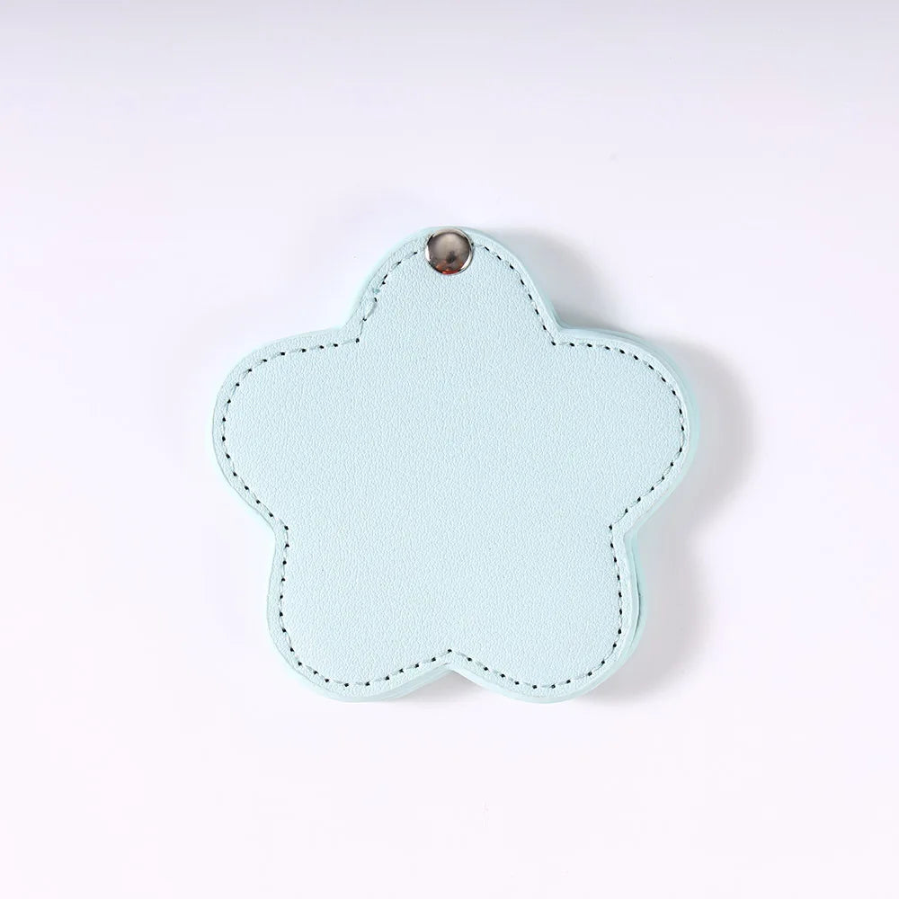 Zonyin Portable Gold Shiny Star-Shaped Compact Mirror Custom Silver Pu Leather Small Travel Cosmetic Mirrors with Private Logo