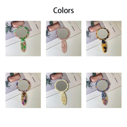 Zonyin Retro Acetic Round Pocket Mirror Cute Handheld Portable Makeup Vanity Mirror for Women and Girls Personalized Features