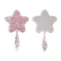 Zonyin Star-Shaped Glitter Quicksand Handheld Makeup Mirror Cute Novelty Gift Hand Mirror Portable Shiny Pocket Mirror