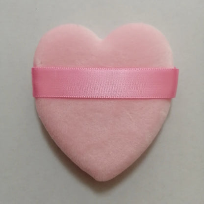Zonyin Cute Heart Shaped Velvet Powder Puff Soft Love Design Velour Makeup Sponge Puff Cosmetic Powder Puff for Girls