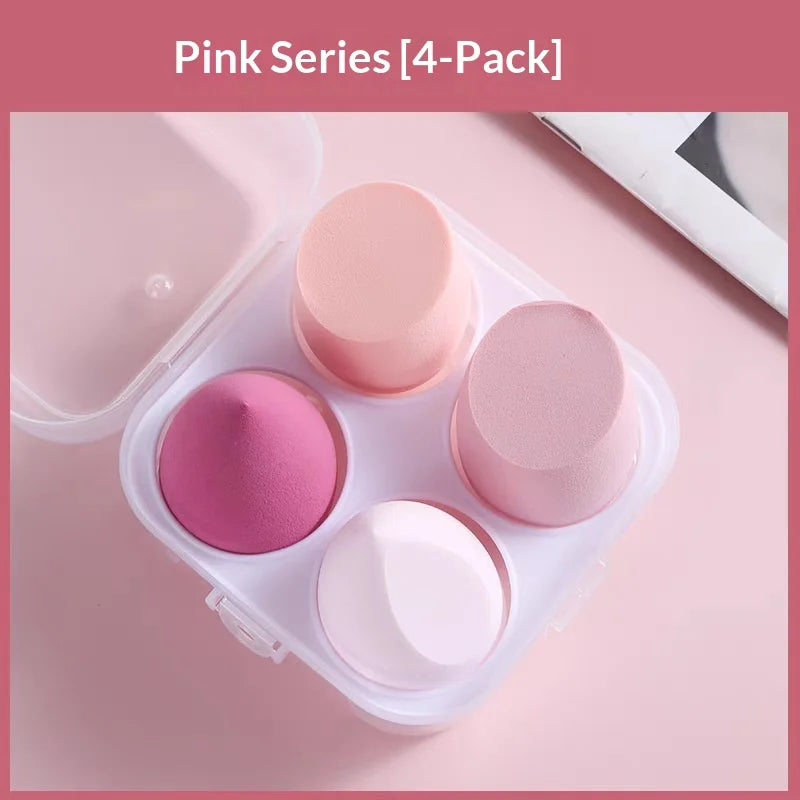 Zonyin Dry and Wet Dual-purpose Makeup Egg Puff, Makeup Egg Sponge Ball, Super Soft, 4-pack Makeup Egg Cover Box