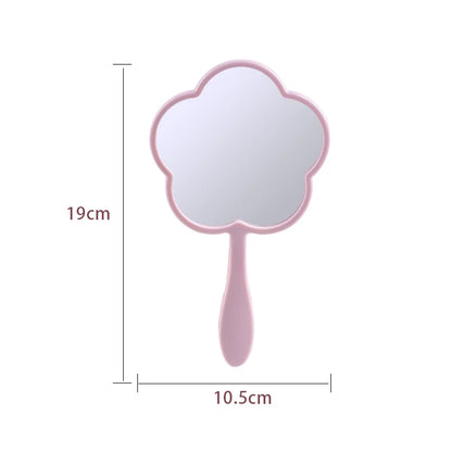 Zonyin New Arrival Flower Shape Handheld Single-Sided Makeup Mirror Plastic Travel Mirror Print Custom for Promotional
