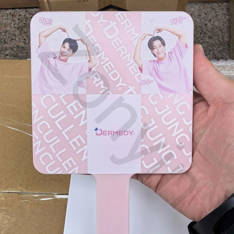 Zonyin Custom logo Big Size Handheld Cosmetic Mirror Travel Portable Handle Hand Beauty Vanity Makeup Mirror for Women Gifts