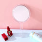 Zonyin Custom Plastic Round Transparent Handheld Double-Sided Makeup Mirror 1X 2X Magnifying Mirror Handle With Custom Logo